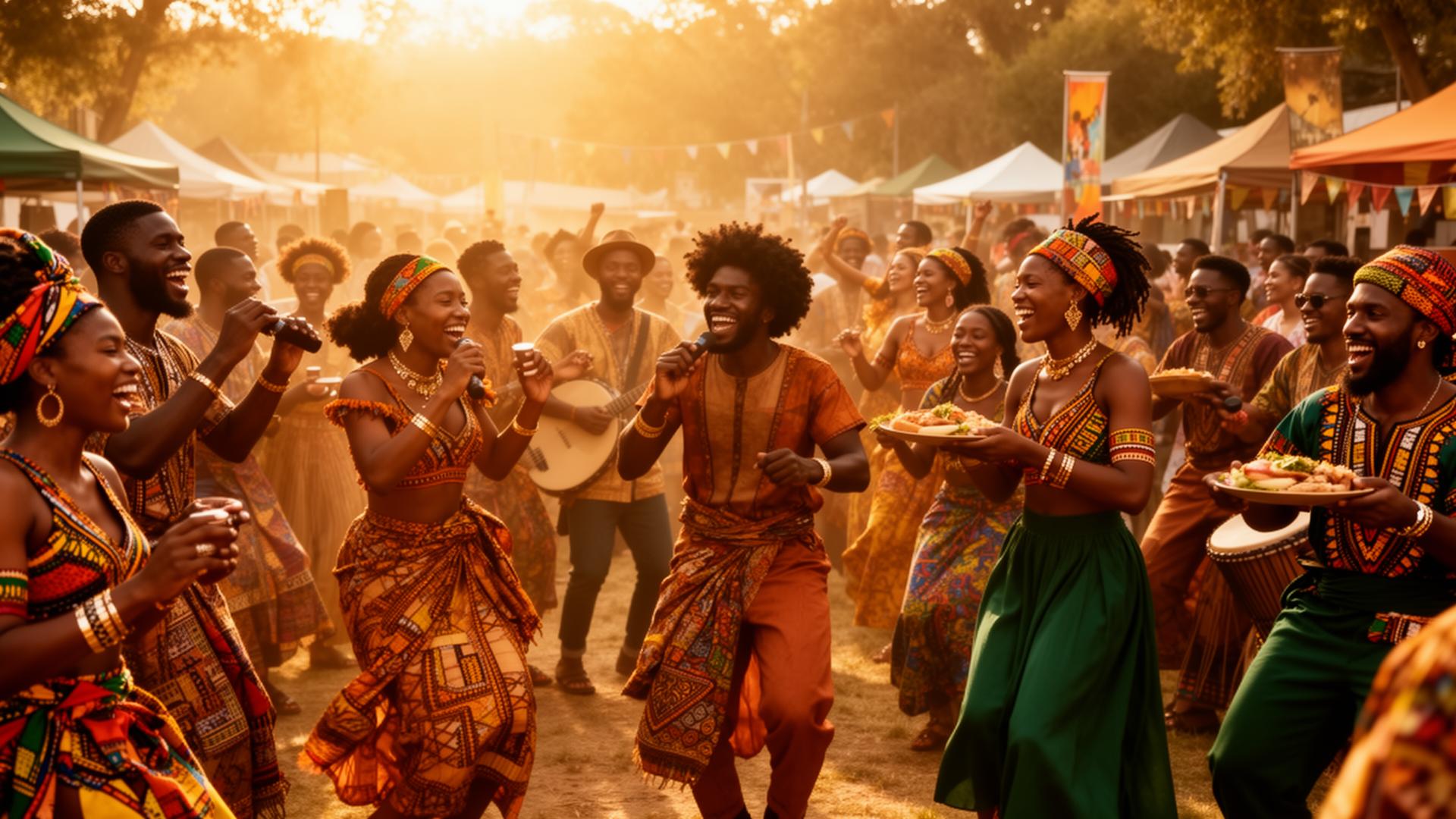 Afro Utah Festival celebration with community dancing and enjoying culture